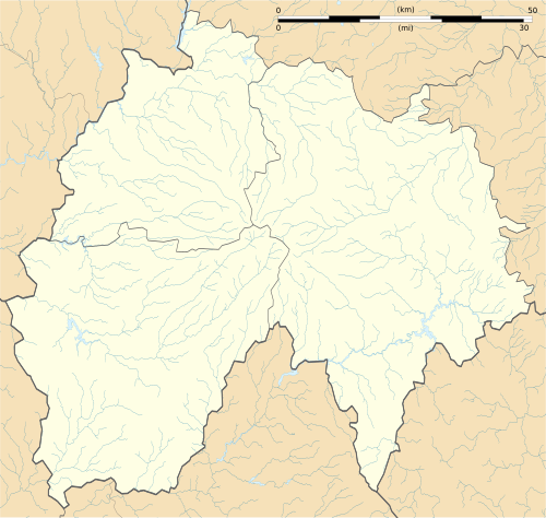 Mapa konturowa Cantal