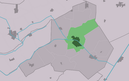 Lokaasje Easterwâlde (grien) yn 'e gemeente Eaststellingwerf