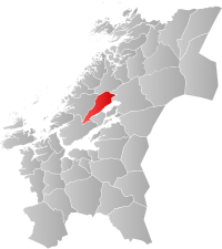 Kart som viser Verran kommune.