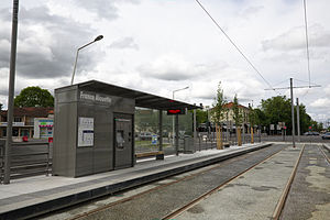 Tram stop under construction