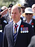 William, Prince of Wales, wearing medals and a remembrance poppy