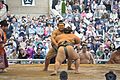 靖国神社奉納大相撲 相手は琴奬菊関（2017年4月17日撮影）