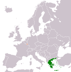 Map indicating locations of Greece and Luxembourg