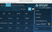 Description de l'image PPSSPP 1.0.1-2635-g62b3484 main interface.png.