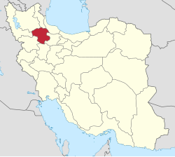 Lage der Provinz Zandschan im Iran