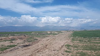 A view of Binalud Mountain Range from the southern plain of the city of Neyshabur, April 2020