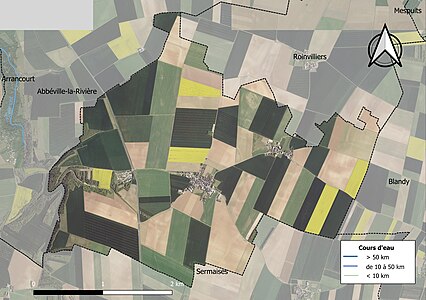 Carte orthophotographique de la commune en 2016.