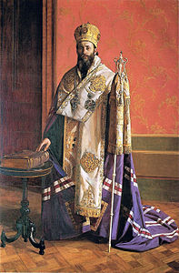 Serbian Orthodox bishop in mandyas (1923).