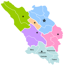 Location of Khanmirza County in Chaharmahal and Bakhtiari province