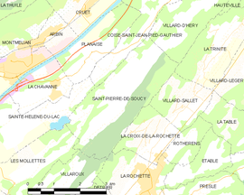 Mapa obce Saint-Pierre-de-Soucy