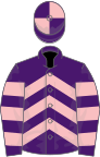 Pink, purple chevrons, quartered cap