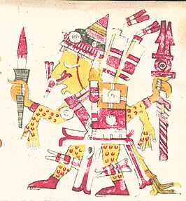 Xipe-Totec met een tweede huid, 15e eeuw of eerder, mogelijk van Nahua indianen in Puebla.