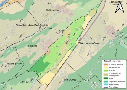 Map of the commune's infrastructure and land use in 2018