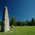 Runestone and some of the line of stones marking Eriksgata