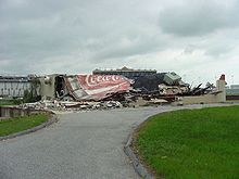 Tornado damage to a building