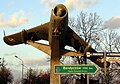 Wołów, Poland's MiG-17 twin town direction sign to Berdychiv, Ukraine