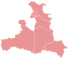 Map indicating the districts of the state of Salzburg