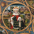 Leopold III, miniatura de l'arbre genealògic dels Babenberg, 1490 (Klosterneuburg)