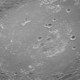 Oblique view of the interior of Lermontov. Bright spots are hollows.