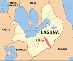 Mapa ning Laguna ampong Liliw ilage