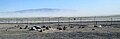 A dust storm forms over the dry Searles Lake bed, taken from the Searles Valley rest stop.