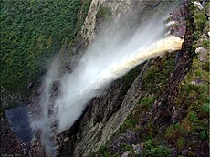 Photo of the Fumaça Waterfall in the Brazilian state of Bahia