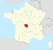 Lage des Departements Creuse in Frankreich