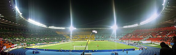 Panoramabild vom Inneren des Ernst-Happel-Stadion im November 2009