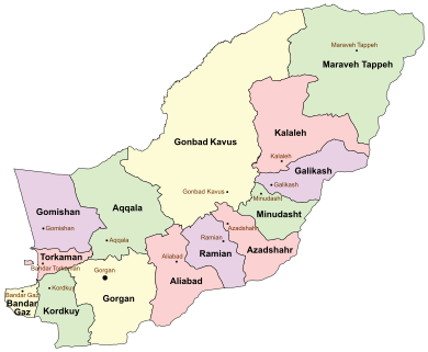 Counties of Golestan Province