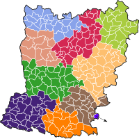 Carte des intercommunalités de la Mayenne au 1er janvier 2019.