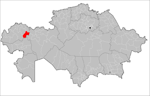 Location of Karatobe District in Kazakhstan