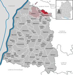 Elhelyezkedése Baden-Württemberg térképén