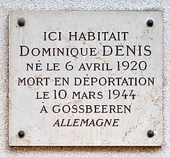 Plaque au no 14.