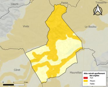 Carte des zones d'aléa retrait-gonflement des argiles.