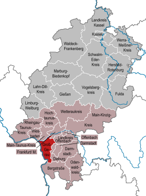 Li position de District Groß-Gerau in Hesse