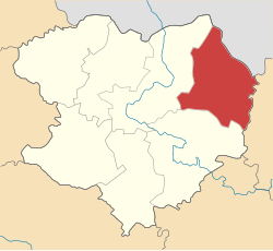 Rajonens beliggenhed i Kharkiv oblast