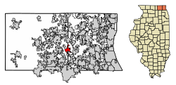 Location of Island Lake in Lake County, Illinois.