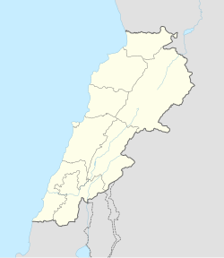 Map showing the location of Iaal within Lebanon