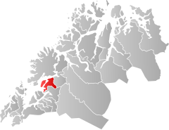 Lage der Kommune in der Provinz Troms