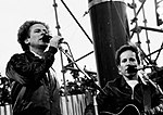 Art Garfunkel (left) and Paul Simon performing in Dublin, 1982.