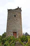 Vue sur le moulin des Cossardières et de sa porte d'entrée