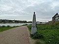 Meuse river enters the Netherlands at Eijsden