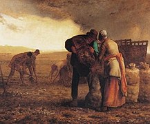 La Récolte des pommes de terre, huile sur toile, Jean-François Millet, vers 1855.