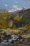 Le Torrent de Chalvachére, le glacier du Tabuchet et la Meije, Laurent Guétal, 1888, Musée de Grenoble.