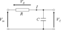 Series RC circuit diagram.