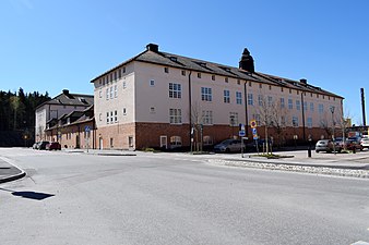 Kasernbyggnader vid garnisonen.