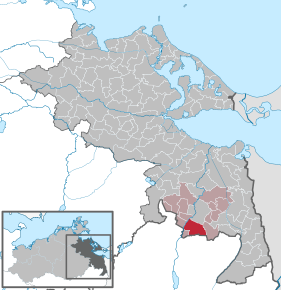 Poziția Rollwitz pe harta districtului Vorpommern-Greifswald