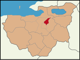 Map showing Gürsu District in Bursa Province