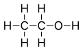 Structural formula of ethanol with explicit hydrogens