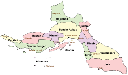 Counties of Hormozgan Province